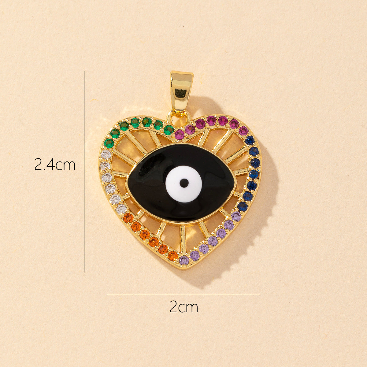 Devil's Eye Copper Pendant for DIY Jewelry