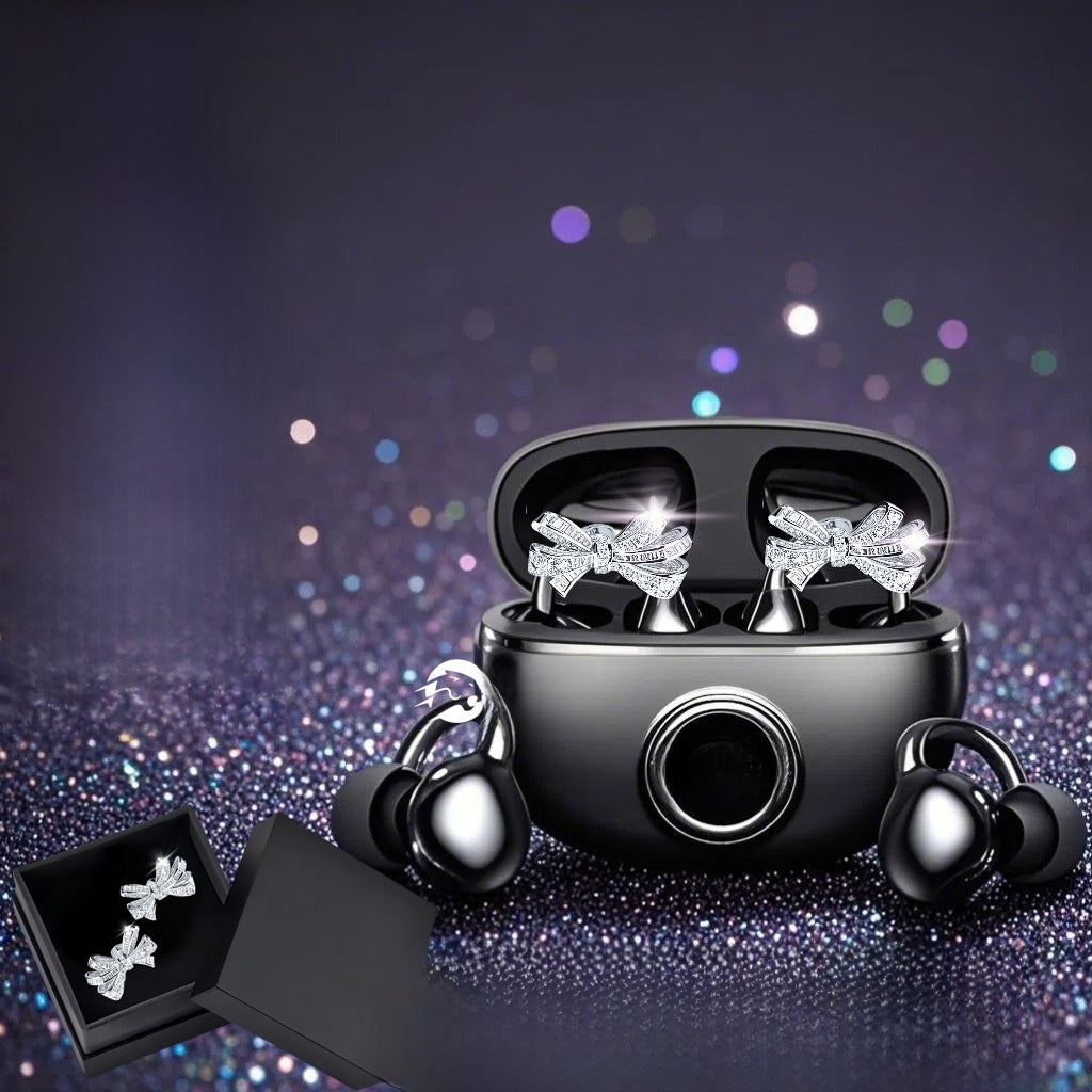 Wireless Bluetooth Ear Clip Headset with Detachable Earrings