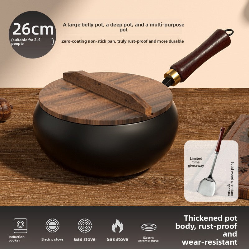 Traditional Hammered Iron Wok Non-stick Frying Pan