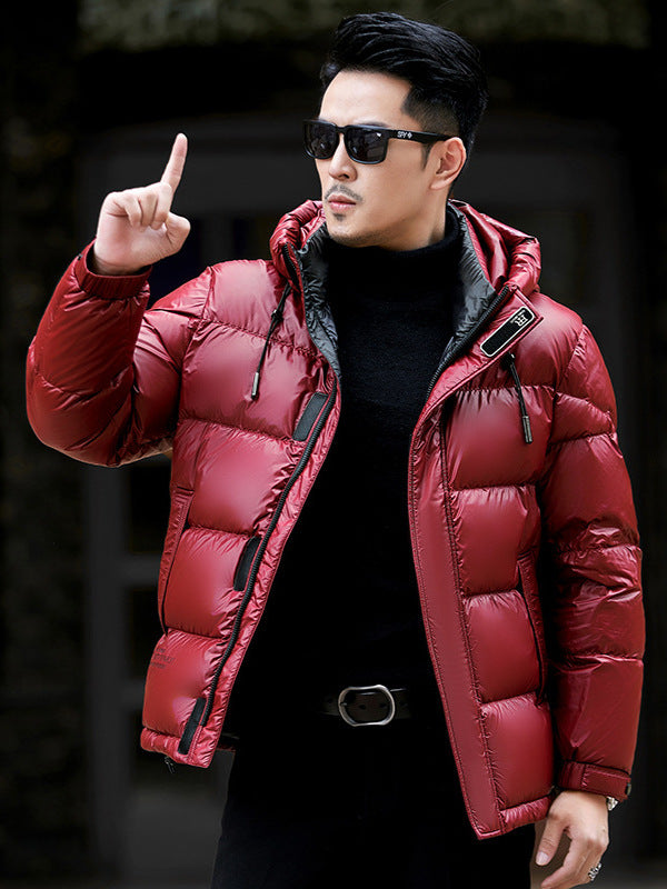 Men's Hooded Down Jacket Winter Warm Windproof