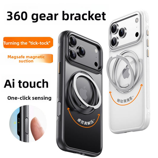 Magnetic 360 Rotating Gear Bracket Phone Case for iPhone