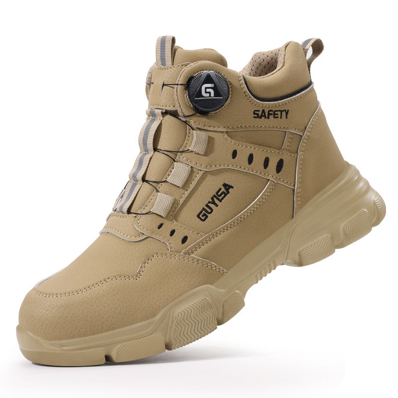 Men's Steel Toe Safety Shoes Anti-Puncture Lightweight with Smart Buckle