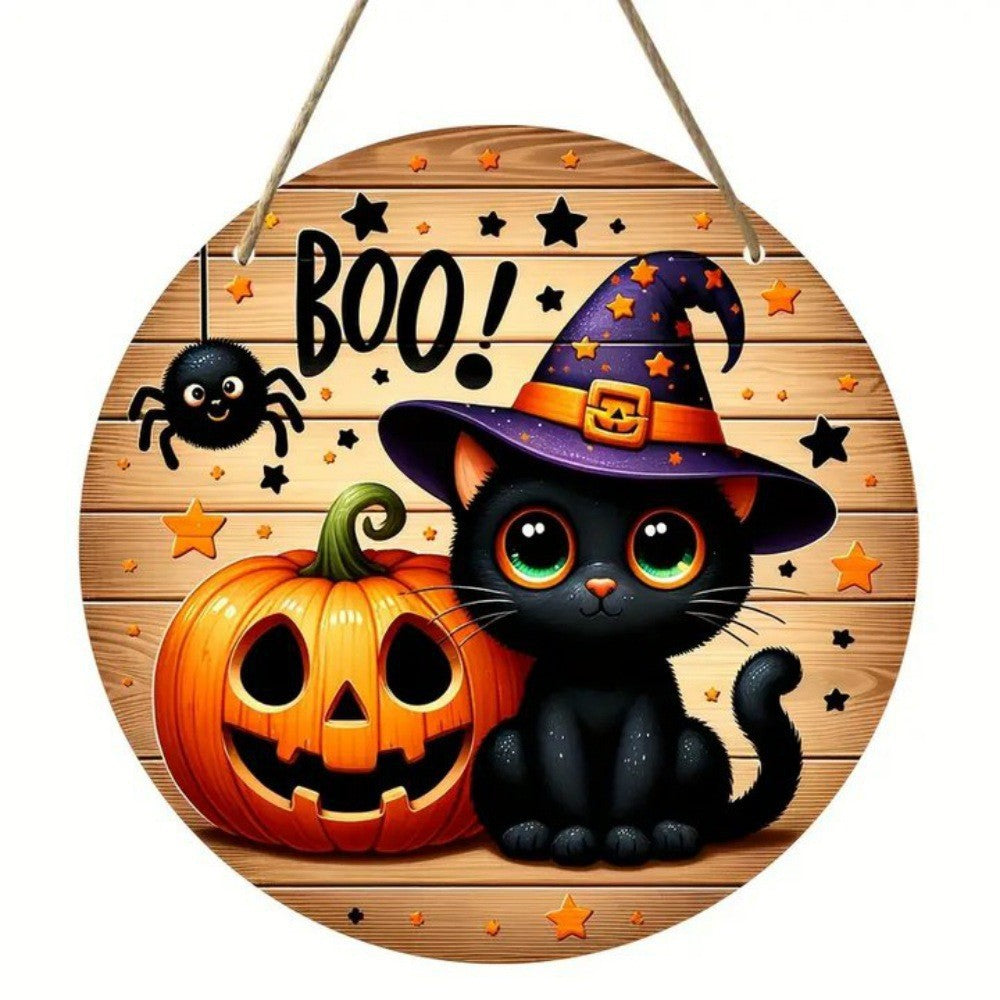 Halloween Stand Wooden Craft House Number Hanging Decoration