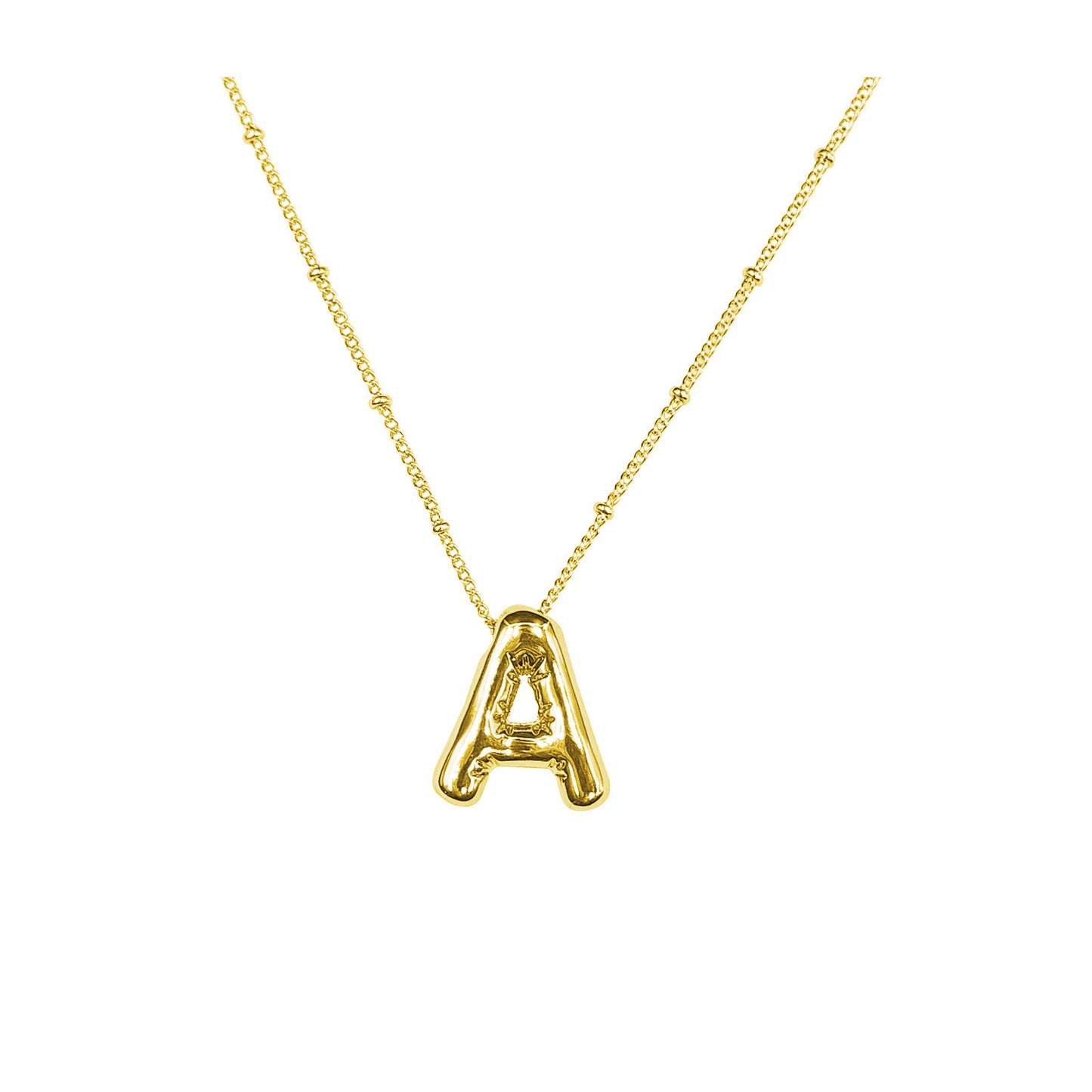 26 English Bubble Glossy Letter Necklace