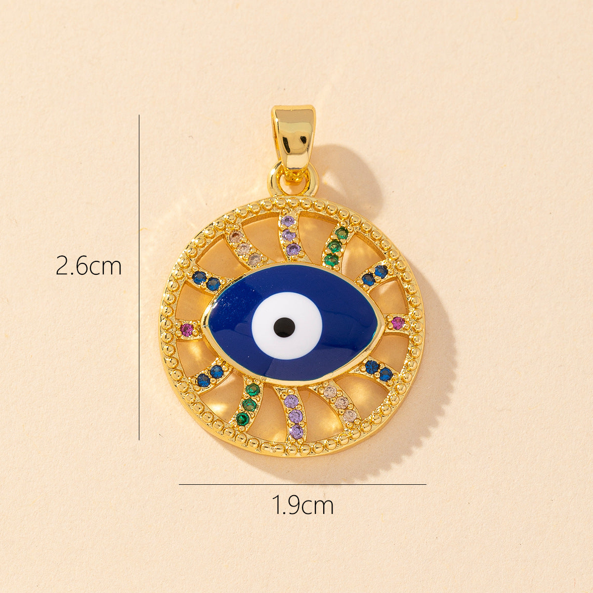 Devil's Eye Copper Pendant for DIY Jewelry