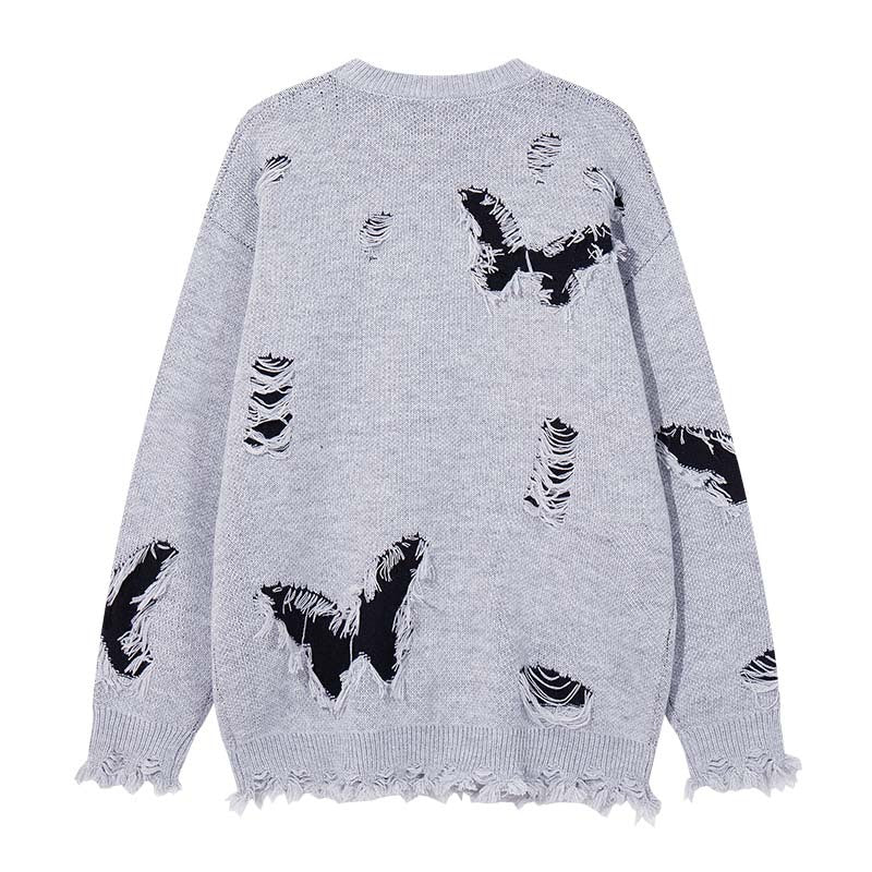 Patchwork butterfly sweater