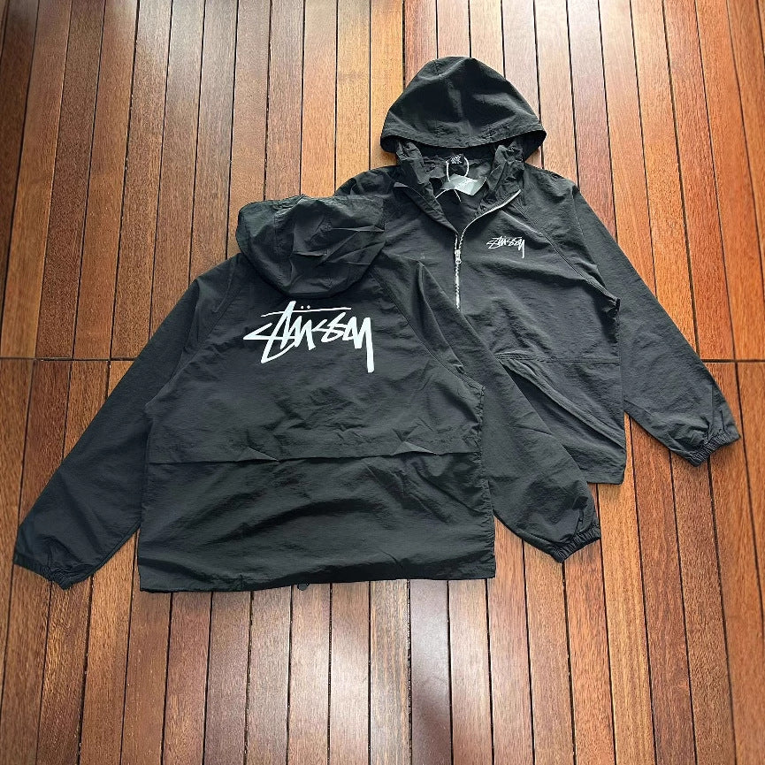 Casual Hooded Woven Windbreaker Jacket