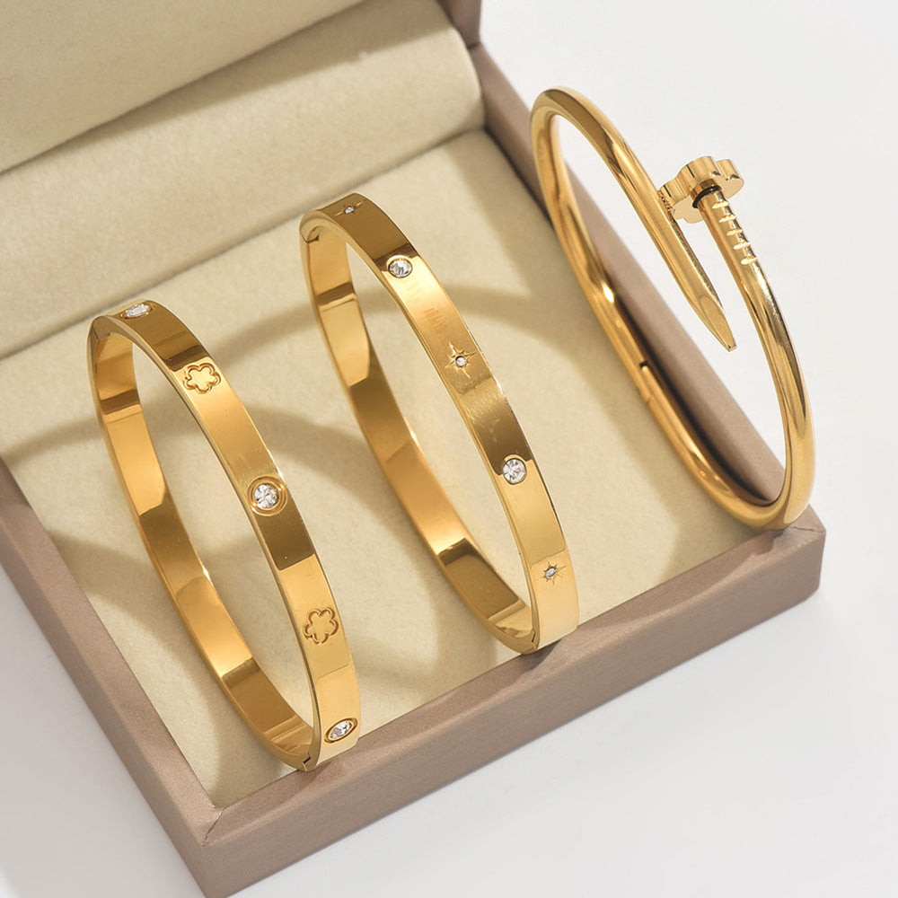 Fashion Stainless Steel Gold and Silver Bangles