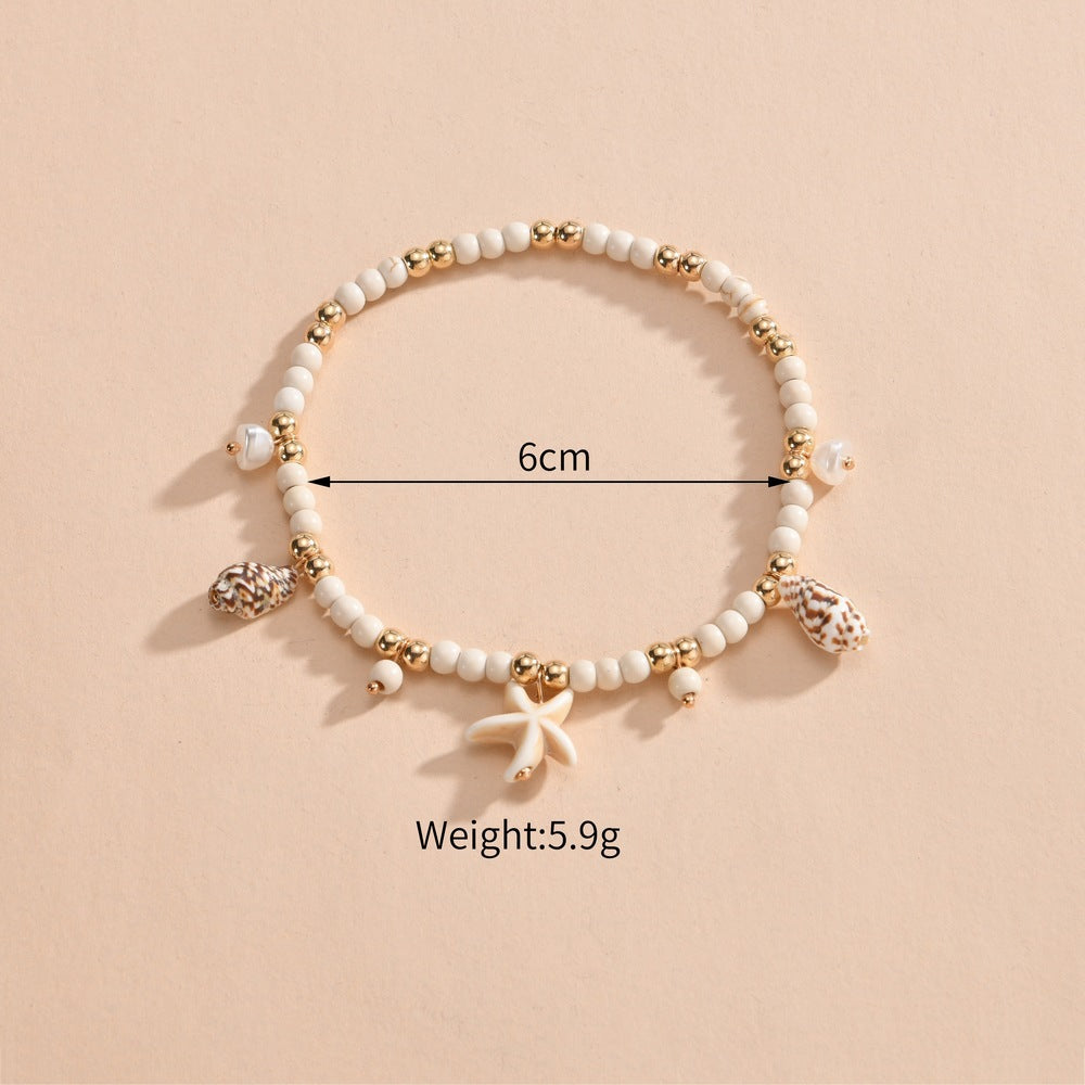 Fashion Turquoise Woven Stretch Anklet