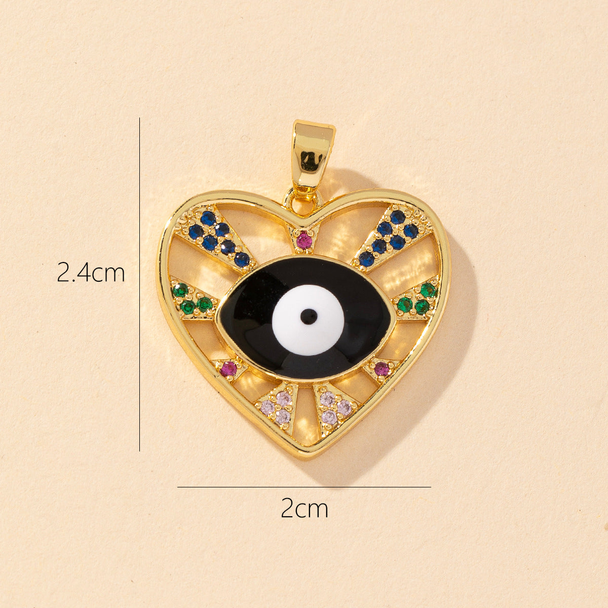 Devil's Eye Copper Pendant for DIY Jewelry