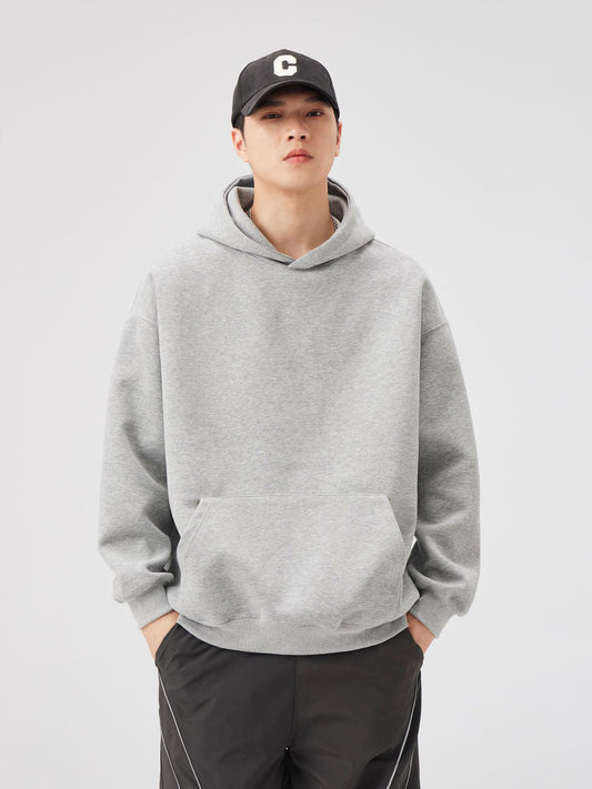 Solid-color hooded sweatshirt