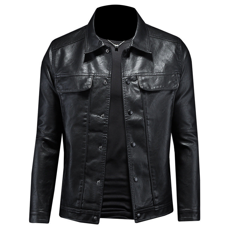 Men's Slim PU Leather Jacket