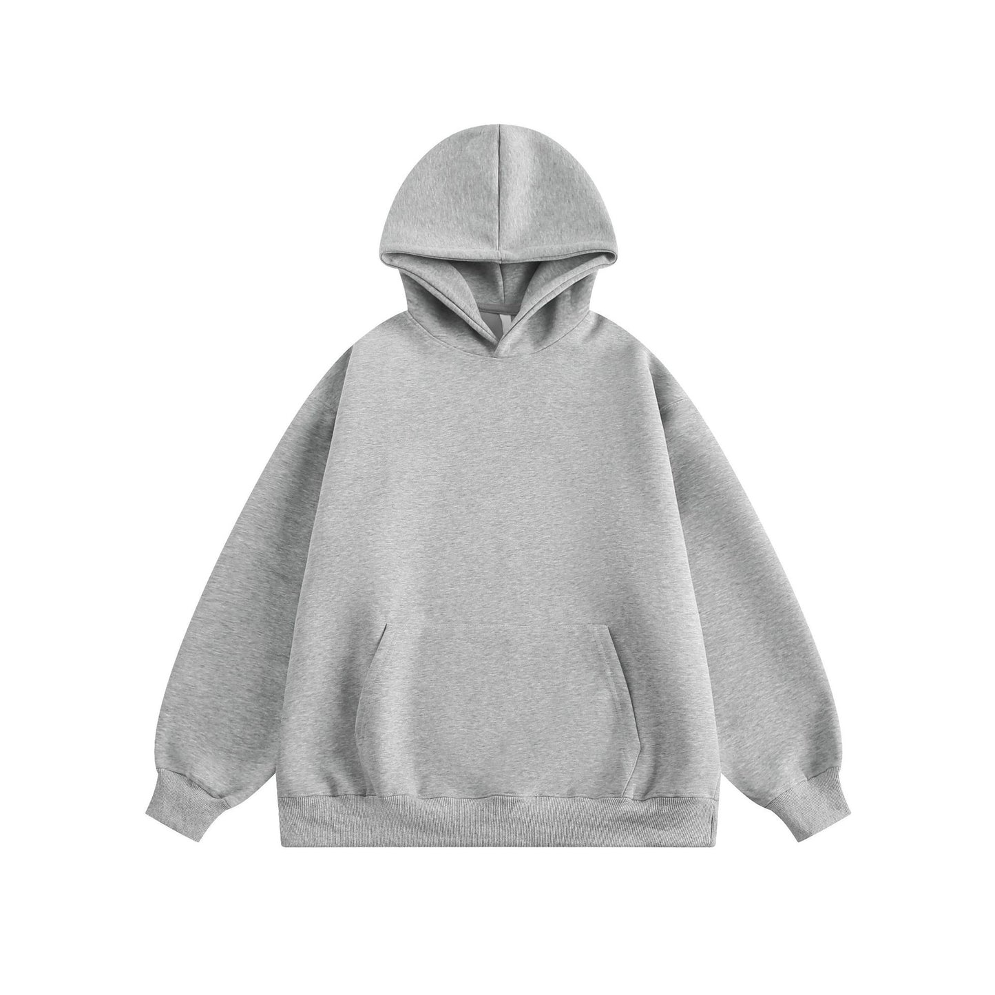 Solid-color hooded sweatshirt