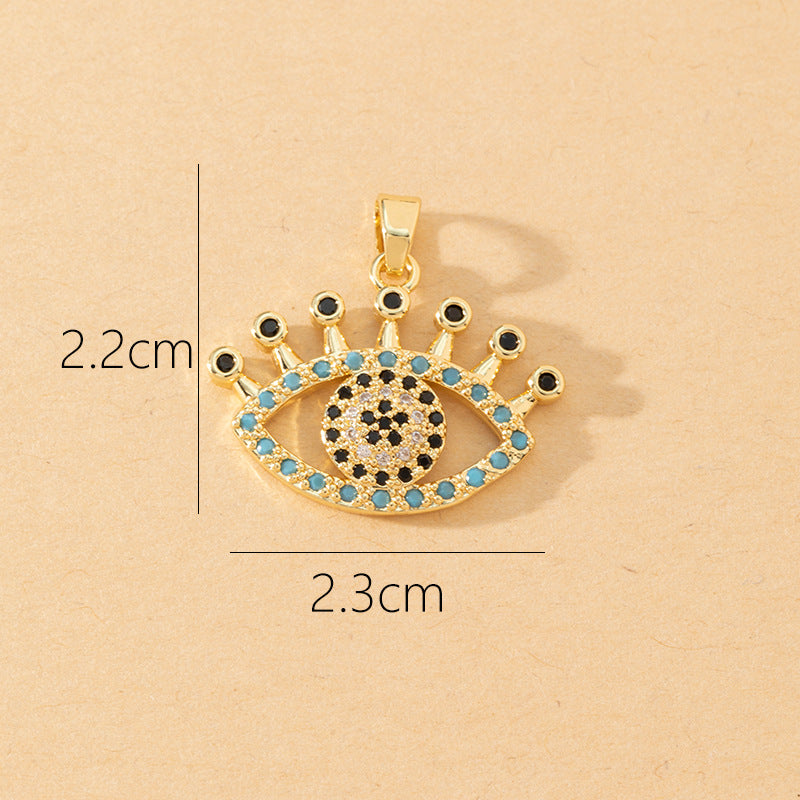 Devil's Eye Copper Pendant for DIY Jewelry