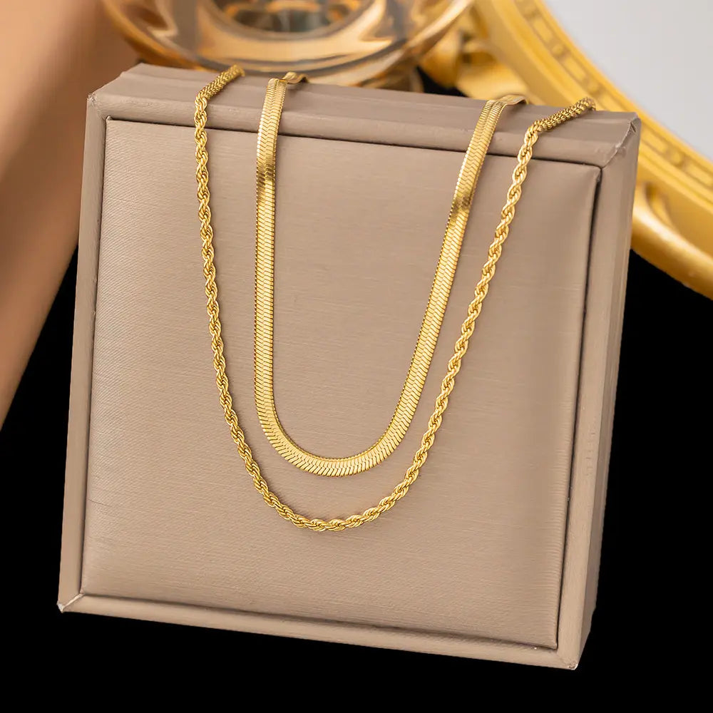 Fashion Titanium Steel Clavicle Necklace