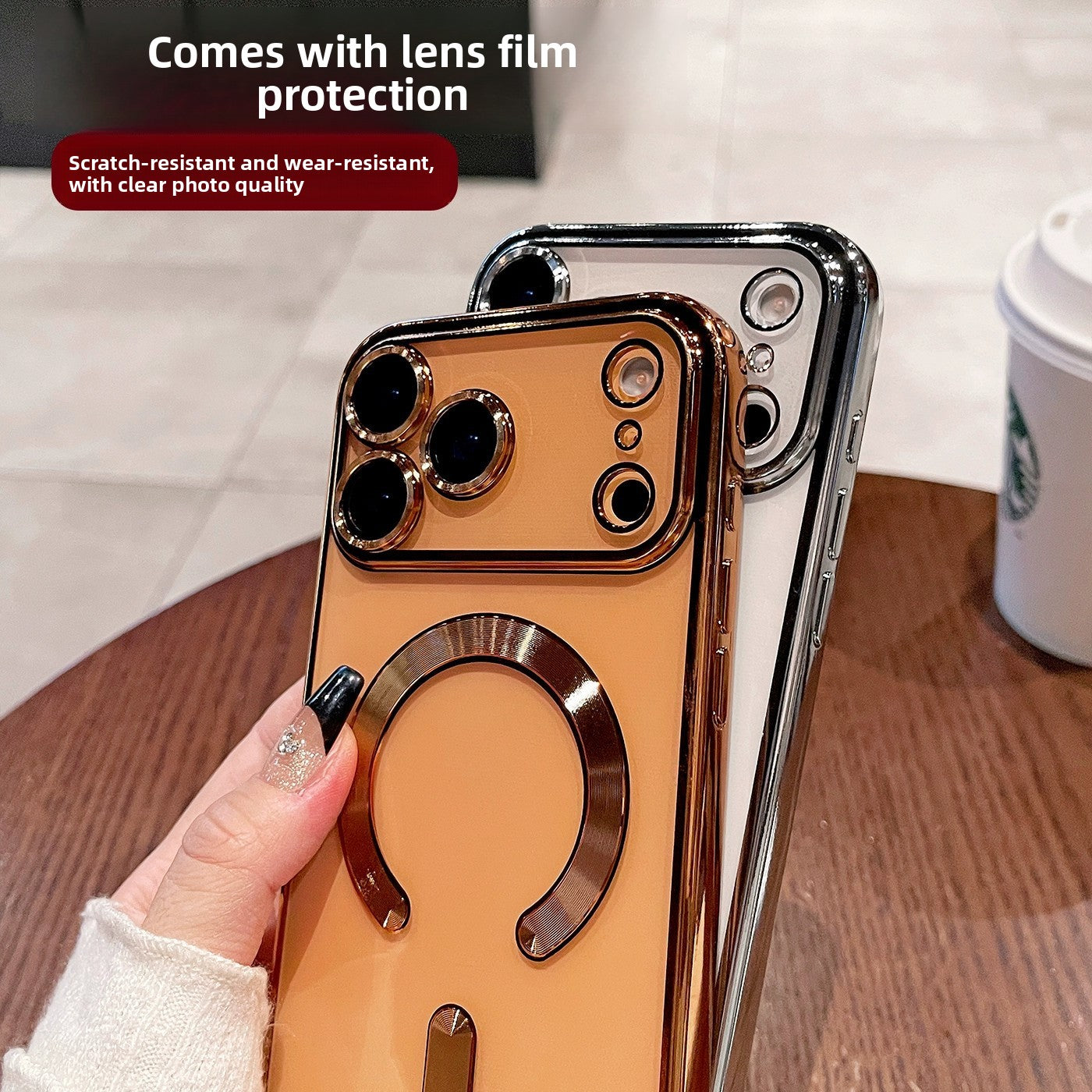 Electroplated transparent phone case