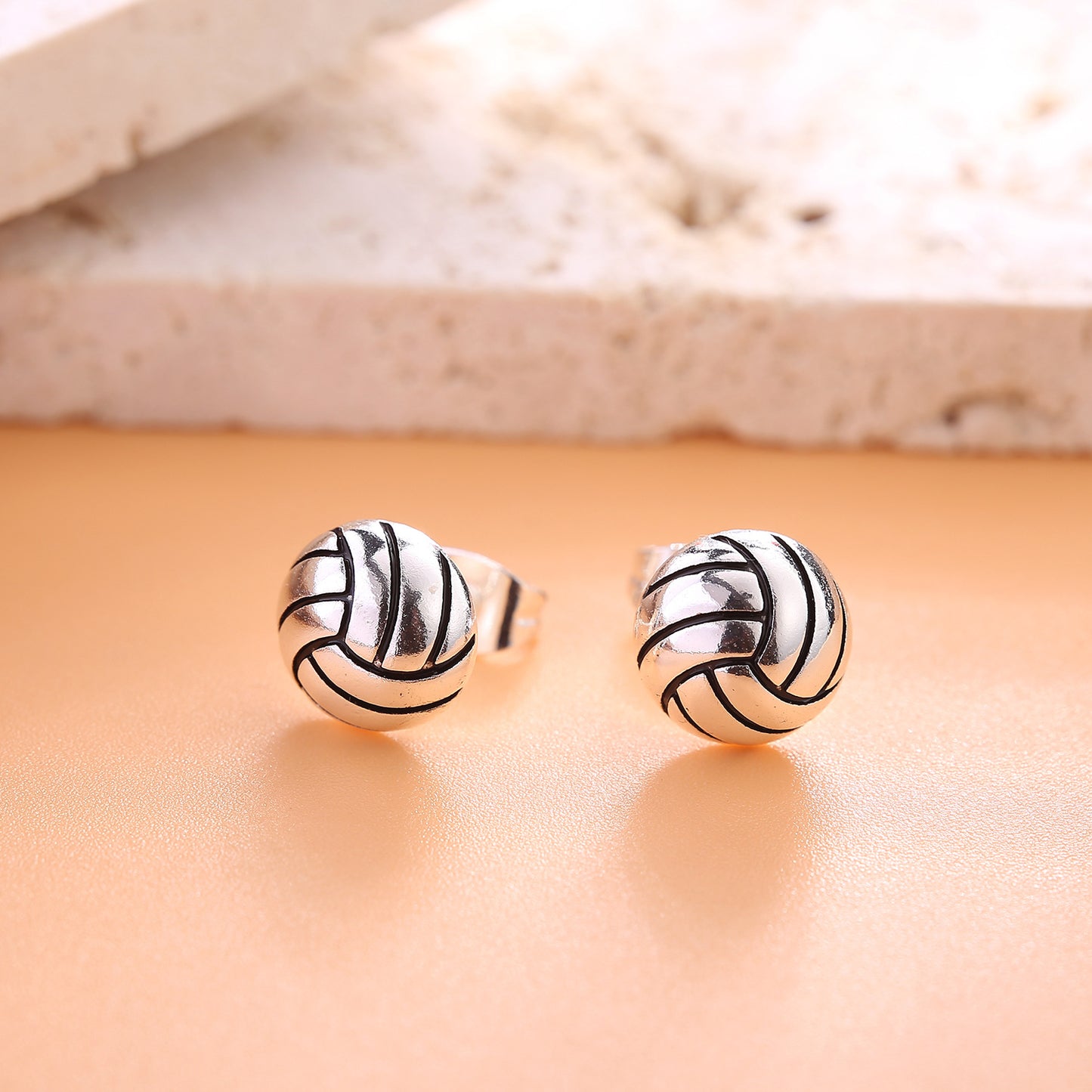 New Amazon Wholesale Sterling Silver Earrings Basketball Earrings Sports Earrings Football Copper Earrings Volleyball Baseball Earrings