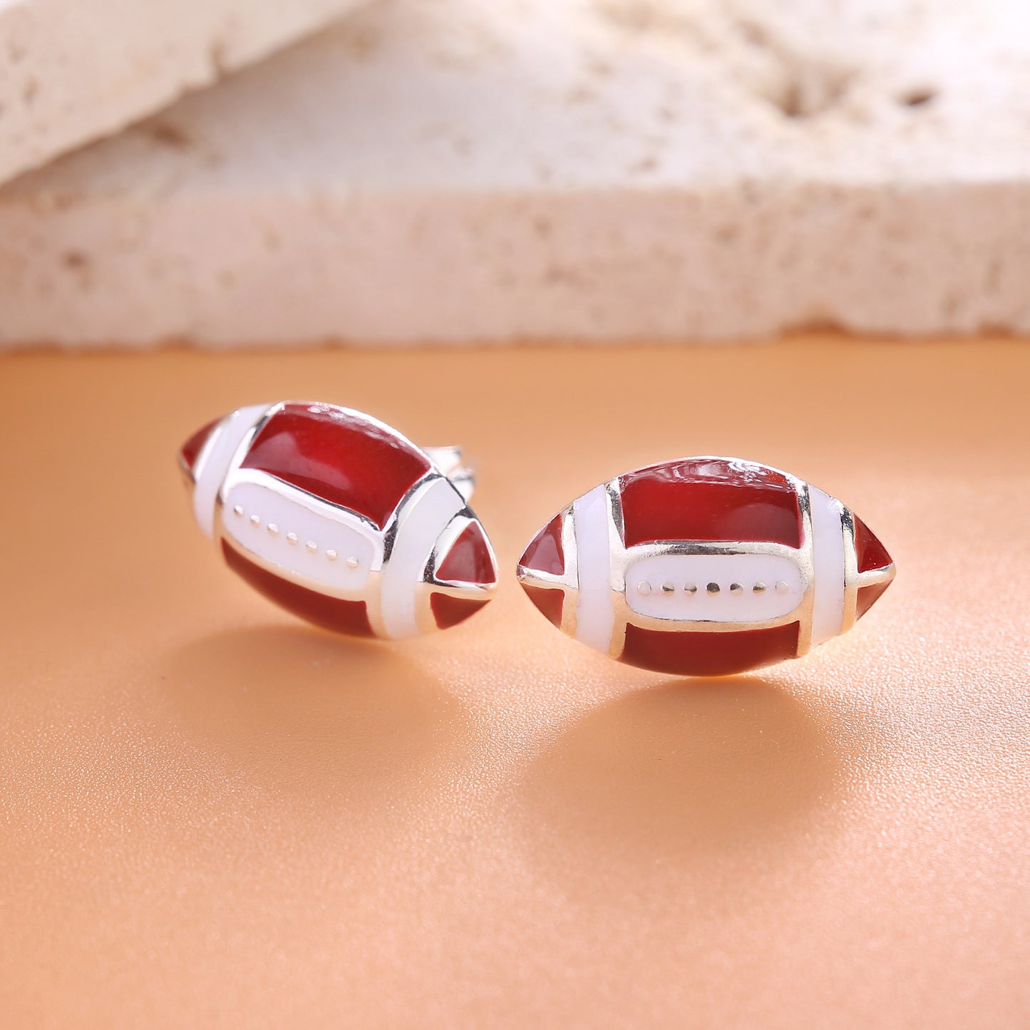 New Amazon Wholesale Sterling Silver Earrings Basketball Earrings Sports Earrings Football Copper Earrings Volleyball Baseball Earrings