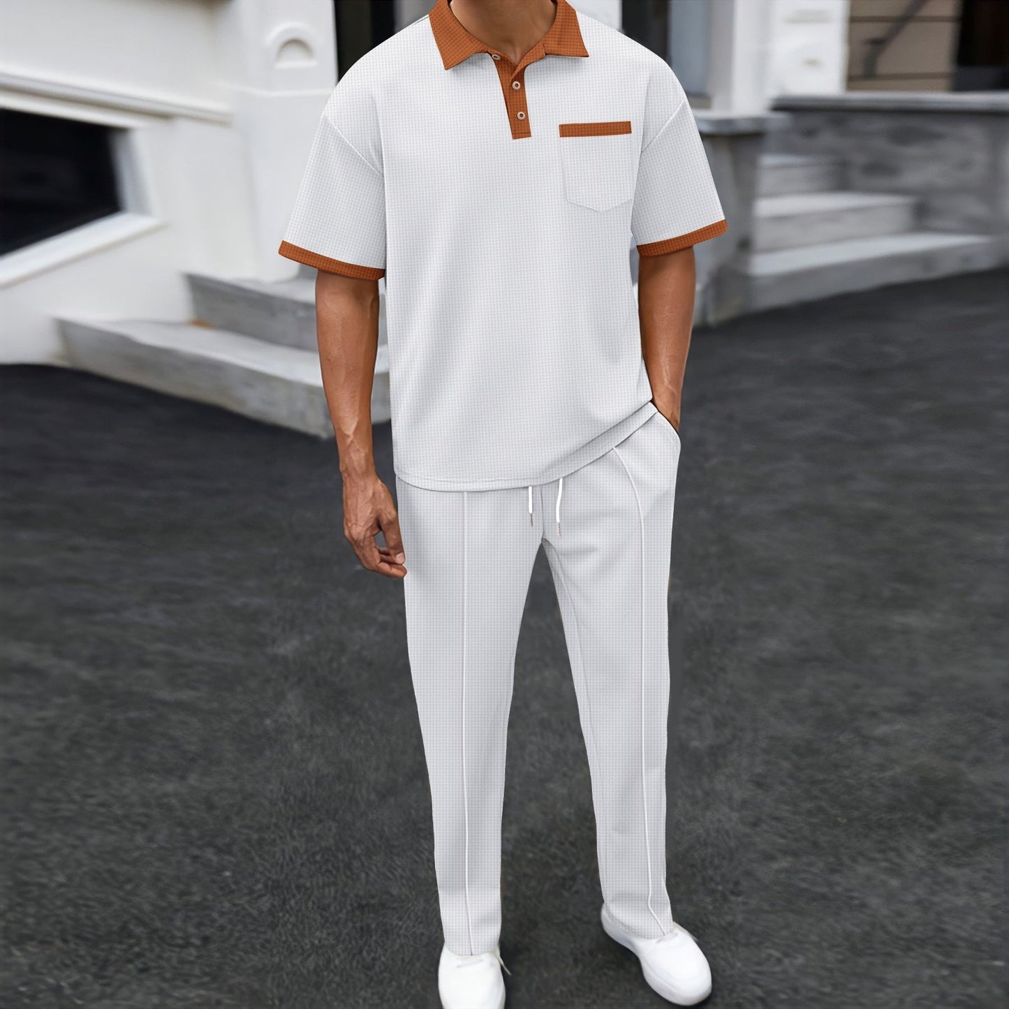 Casual Short Sleeve Two-Piece Set