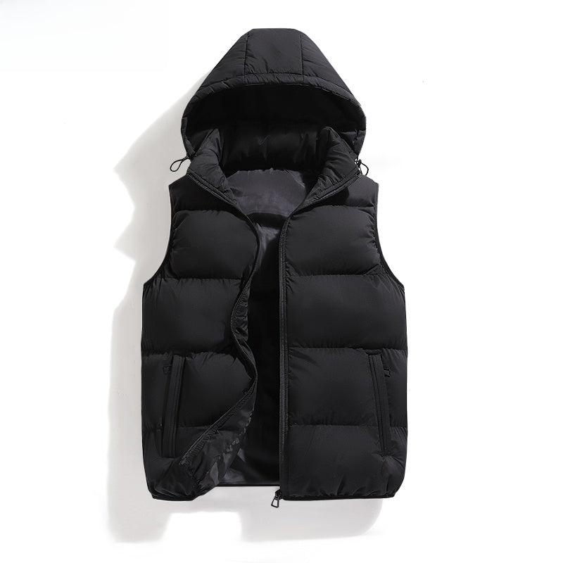Men's Down Cotton Vest with Hood