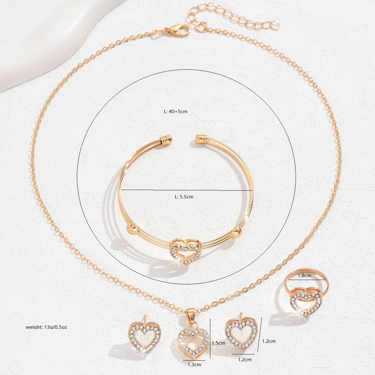 Love-themed jewelry set