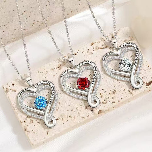 Double-layer heart-shaped necklace