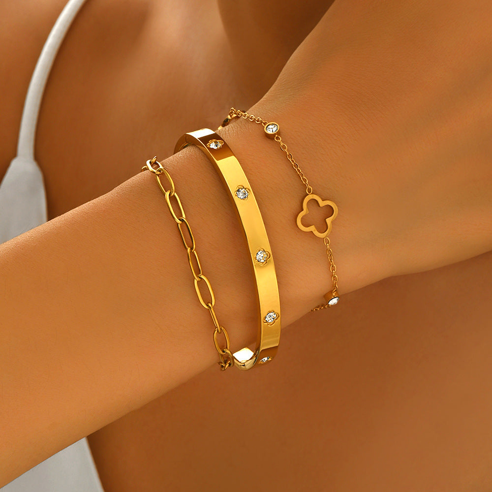 Fashion Stainless Steel Gold and Silver Bangles