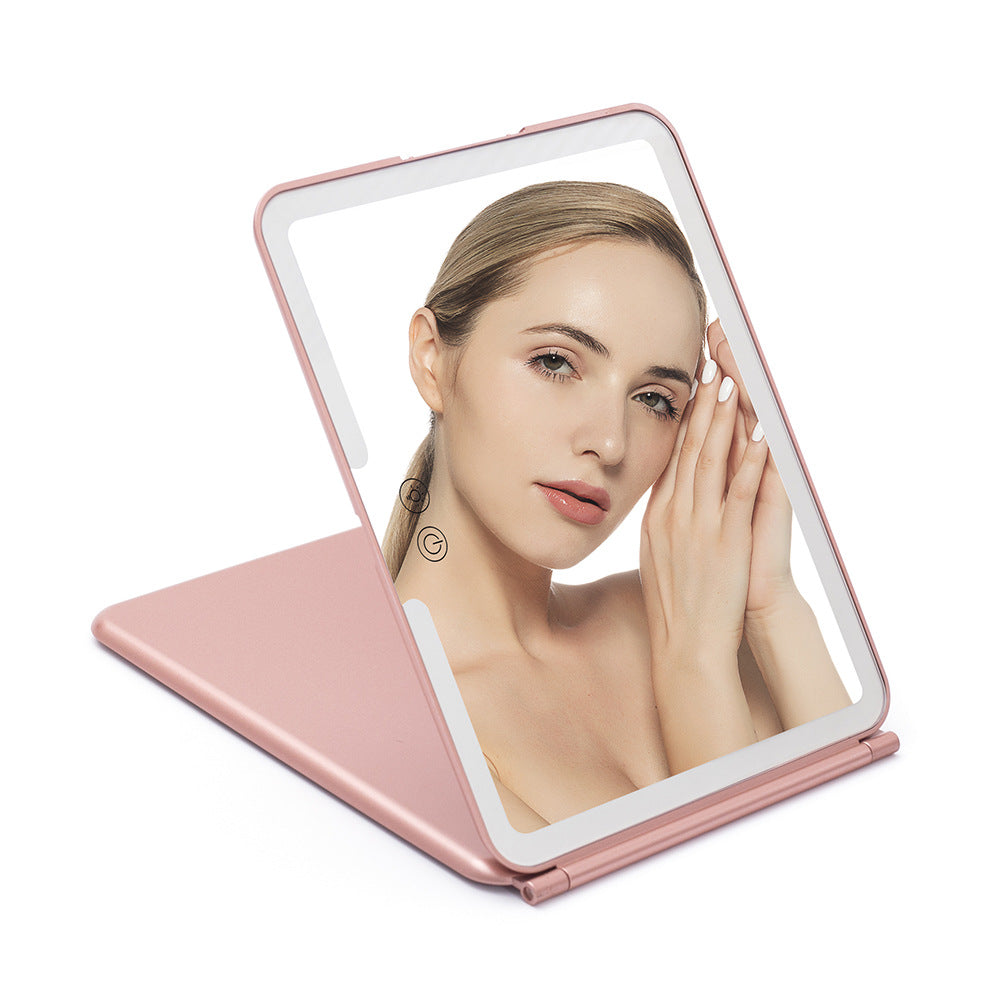 Portable LED Makeup Mirror with Three-Color Light