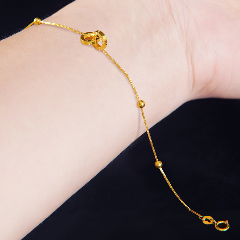 Adjustable 18K Gold Bead Bracelet