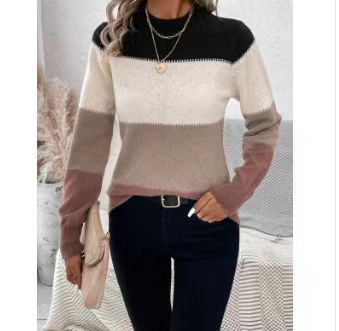 Contrast color sweater
