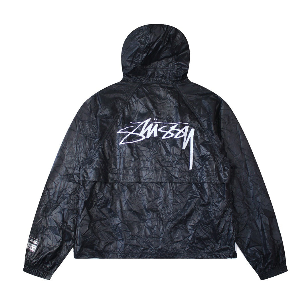 Vintage Pleated Hooded Sun Protection Jacket