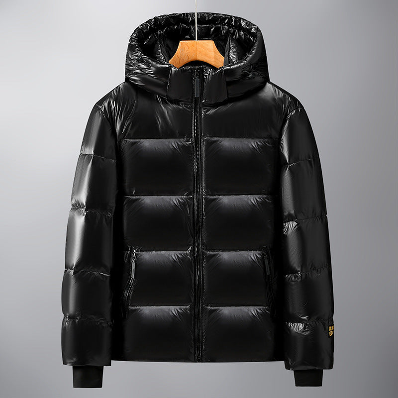 Black Gold Hooded Down Jacket for Men and Women