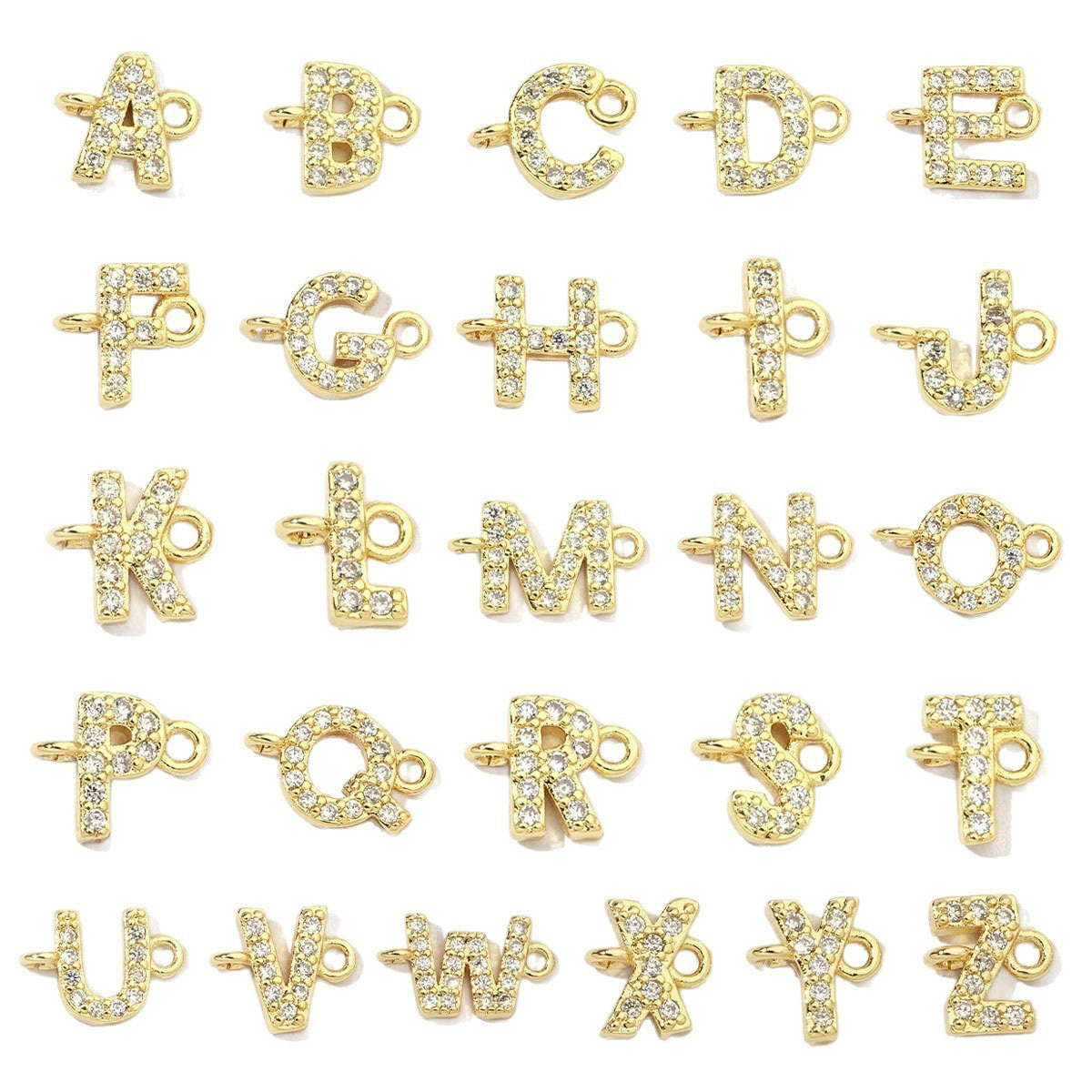 Adjustable Zircon Letter Bracelet