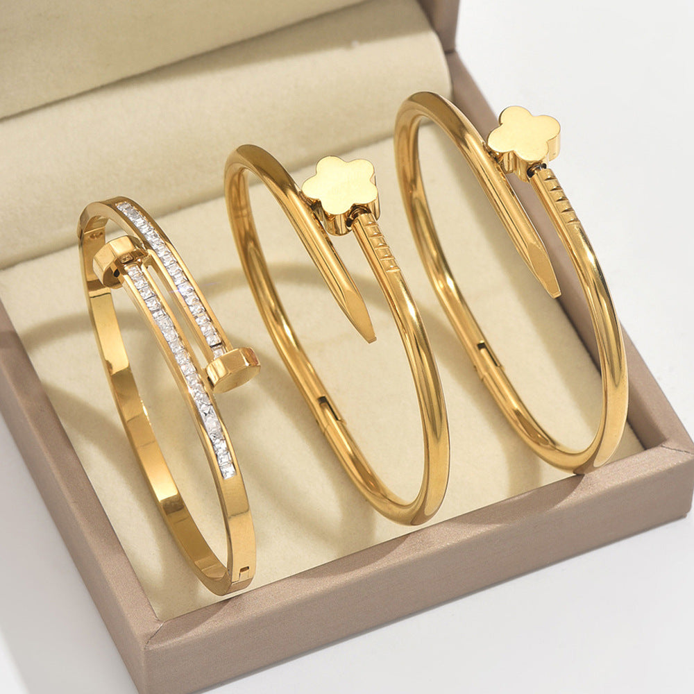 Fashion Stainless Steel Gold and Silver Bangles