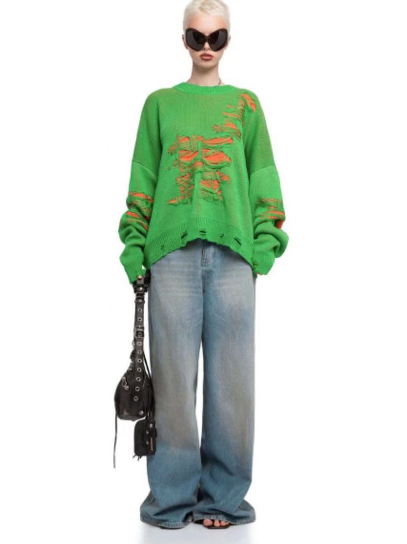 Worn-out woolen women's clothing