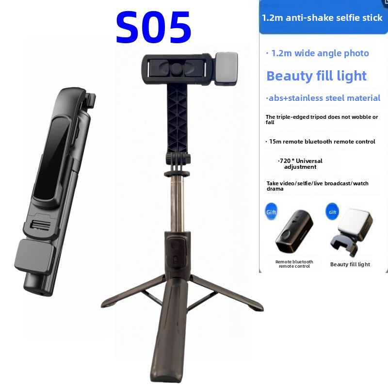 Bluetooth retractable tripod