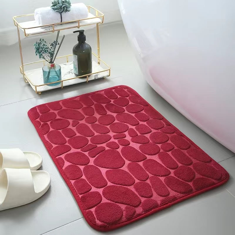 Coral Velvet Absorbent Bathroom Floor Mat Non-Slip Memory Foam Door Mat