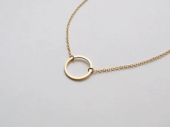 Geometric Ring Pendant Necklace for Women