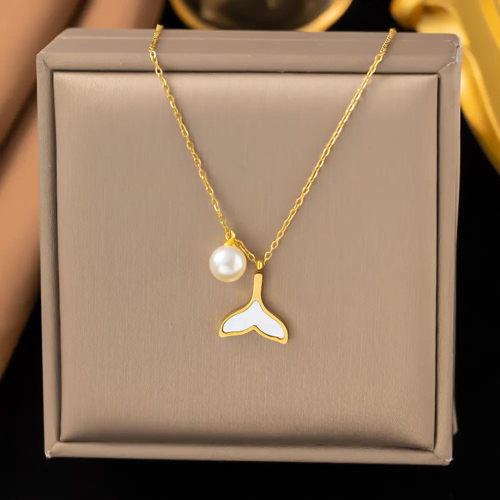 Fashion Titanium Steel Clavicle Necklace