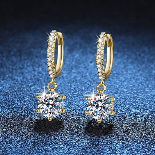Classic Moissanite Sterling Silver Earrings