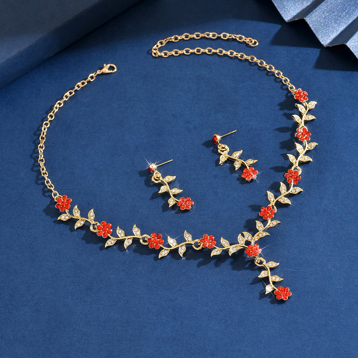 Alloy Rhinestone Wedding Necklace Earrings
