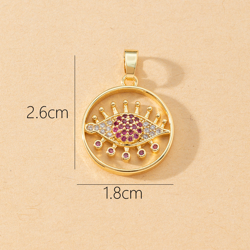 Devil's Eye Copper Pendant for DIY Jewelry