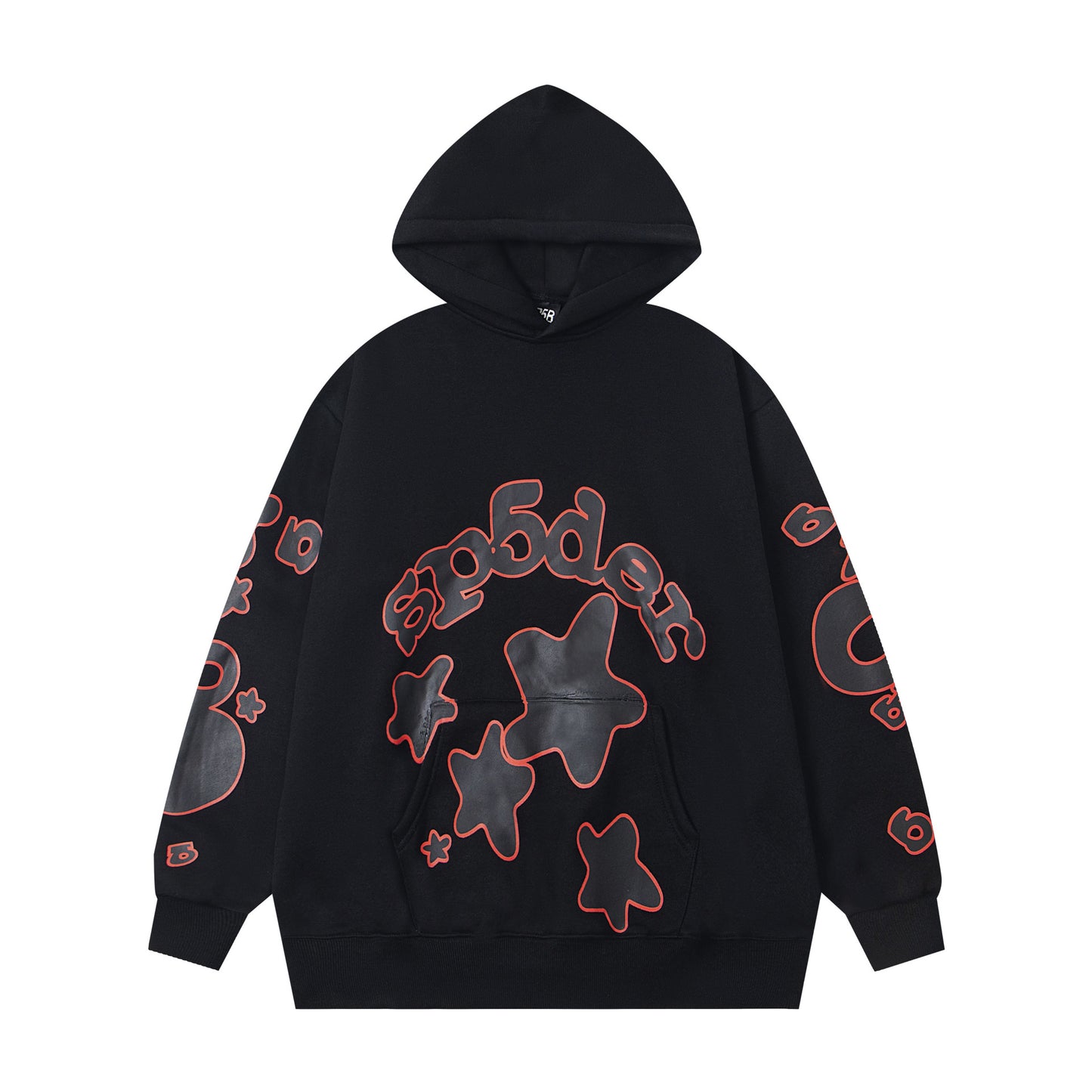 Loose fleece-lined hooded sweatshirt