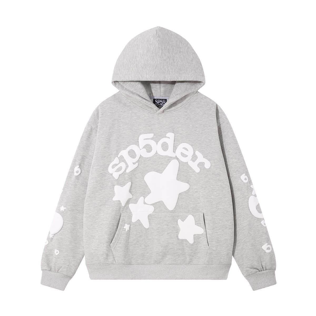 Loose fleece-lined hooded sweatshirt