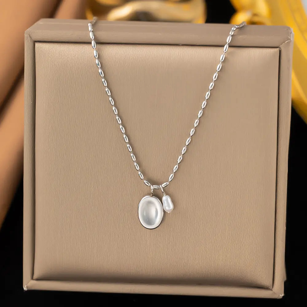 Fashion Titanium Steel Clavicle Necklace