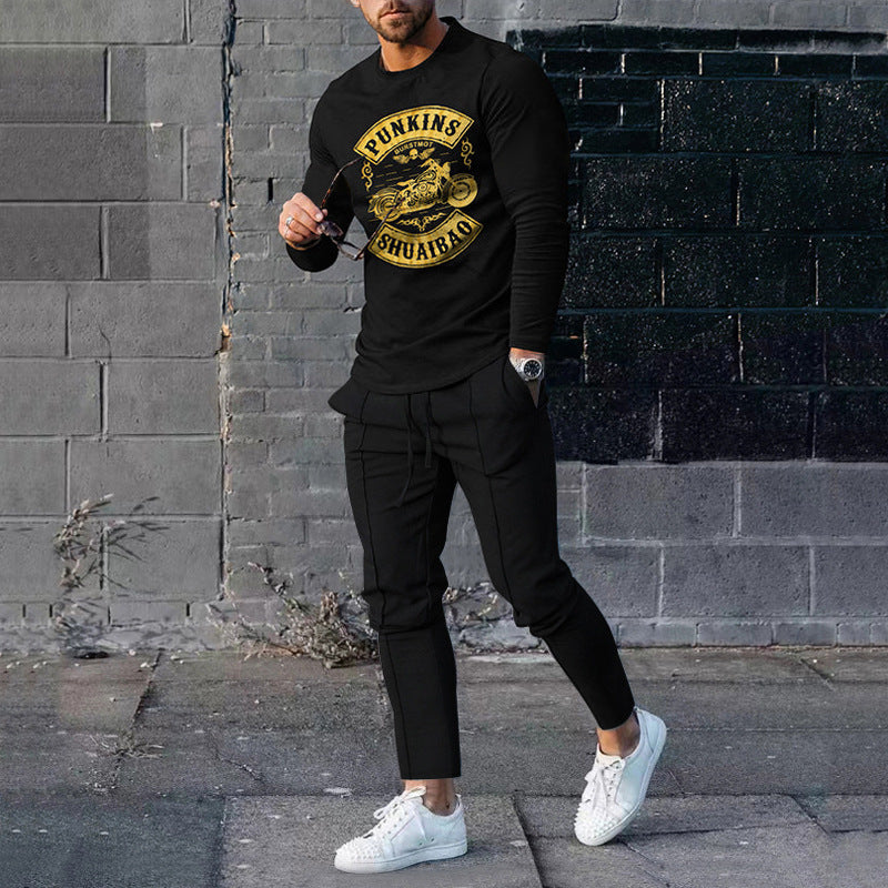 Men's Casual 3D Printed Sweater and Sweatpants Set