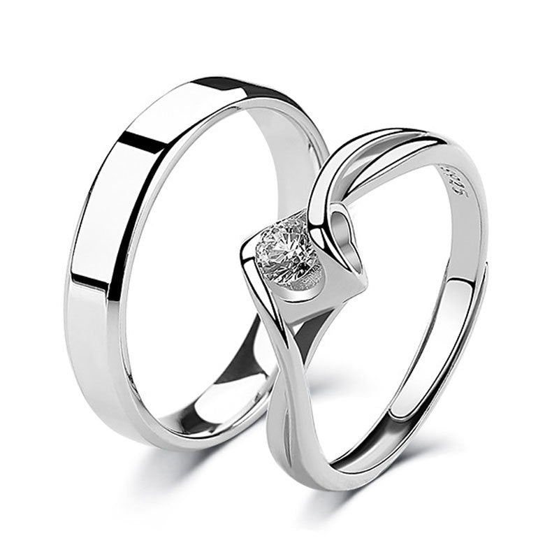 Silver Adjustable Couple Rings