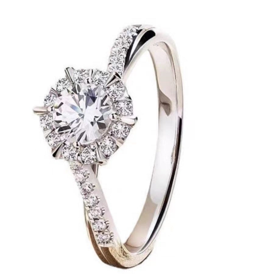 Shining Diamond Hexagram Ring