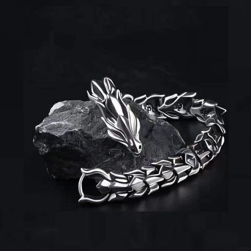 Retro Distressed Dragon Alloy Bracelet