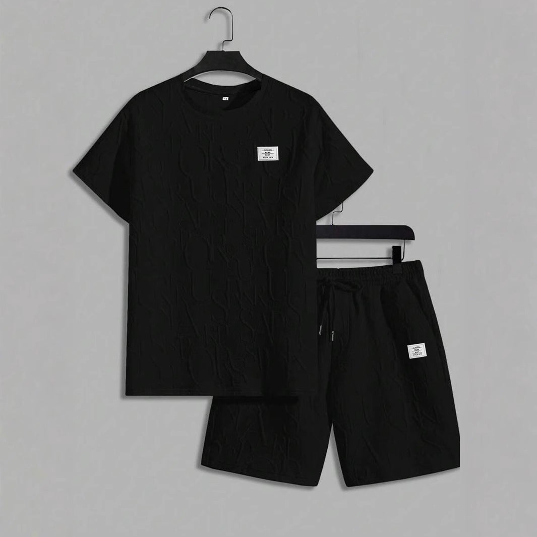 Jacquard Short-sleeved suit Knitted Men